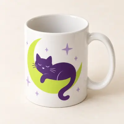 Cosmic Cat Ceramic Mug — alternate detail view