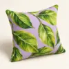 Leafy Bestie Square Throw Pillow — alternate detail view