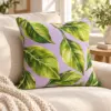 Leafy Bestie Square Throw Pillow — lifestyle view