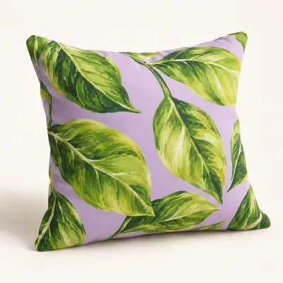 Leafy Bestie Square Throw Pillow — main product view