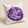 Moon Cat Square Throw Pillow — alternate detail view