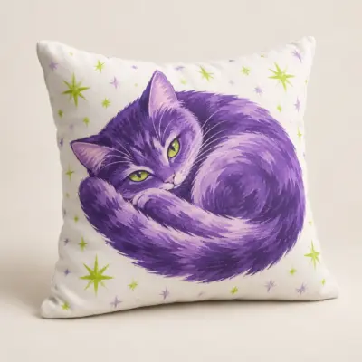 Moon Cat Square Throw Pillow — main product view