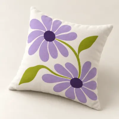 Daisy Duo Square Throw Pillow — alternate detail view