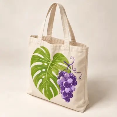 Leaf It To Me Natural Cotton Tote — alternate detail view
