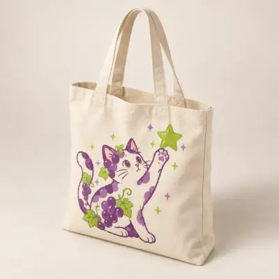 Cat Companion Natural Cotton Tote — alternate detail view
