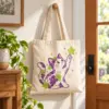Cat Companion Natural Cotton Tote — lifestyle view