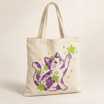Cat Companion Natural Cotton Tote — main product view