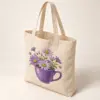 Coffee and Flowers Natural Cotton Tote — alternate detail view
