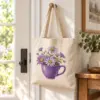 Coffee and Flowers Natural Cotton Tote — lifestyle view
