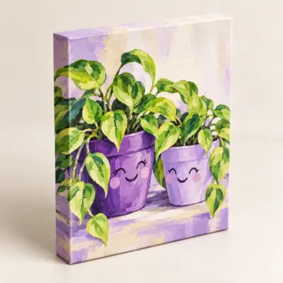 Bestie Botanicals Stretched Canvas Print — alternate detail view