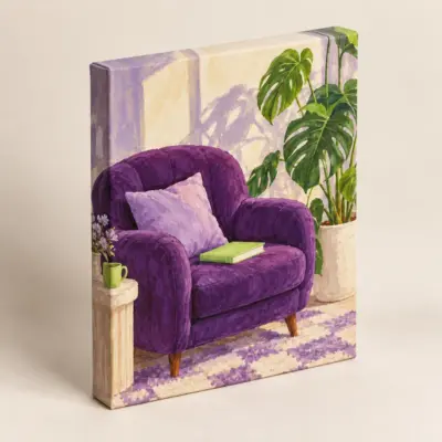 Reading Corner Stretched Canvas Print — alternate detail view