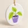 Tiny Plant Friend Ceramic Keepsake Ornament — alternate detail view