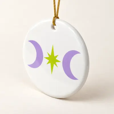 Moon Bestie Ceramic Keepsake Ornament — alternate detail view