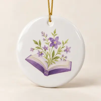 Book Buddy Ceramic Keepsake Ornament — main product view