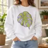 Tiny Monstera Printed Crewneck Sweatshirt — lifestyle view
